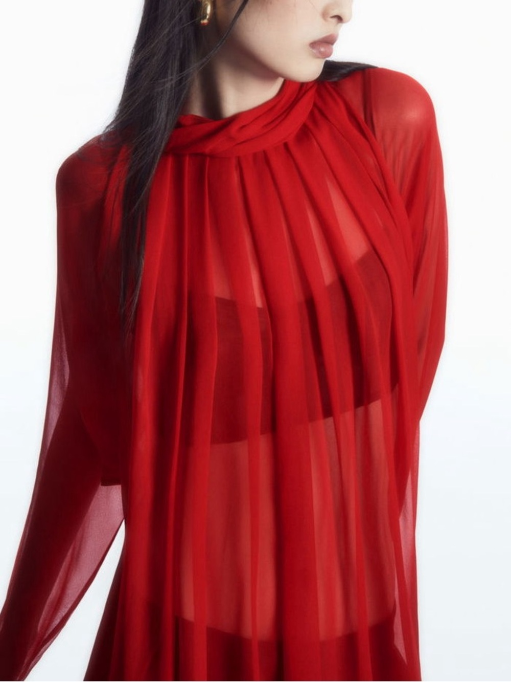 COS pleated silk top